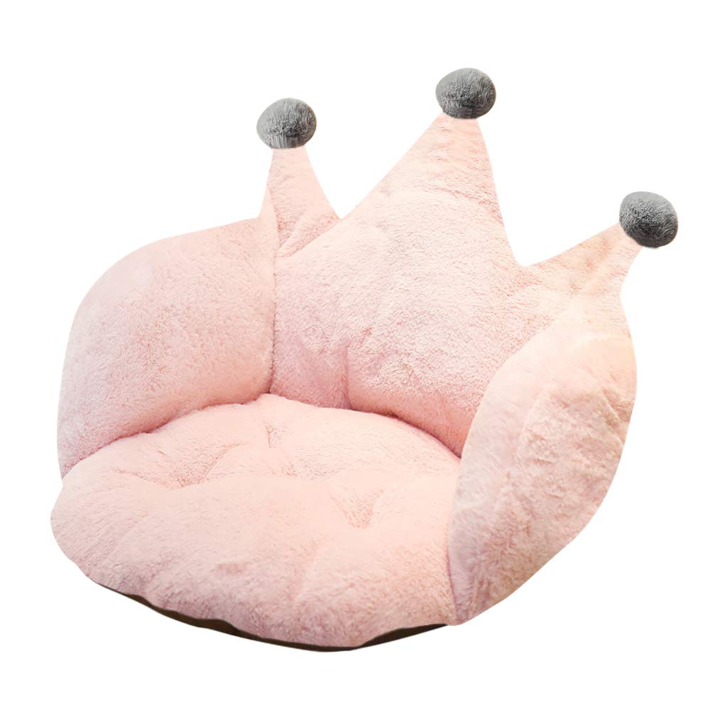 Crown Soft Cozy Seat Cushion with Lumbar Support Cute Armchair Chair Cushion for Girls Women Plush Comfort Seat Pad Mat Home Decor Office Chair Pillow for Back Coccyx Sciatica Tailbone Pain Relief