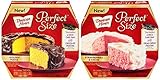 Duncan Hines Perfect Size Cake 2-Pack Bundle- Featuring Golden Fudge & Strawberry & Creme Mixes