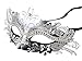 Coxeer Laser Cut Metal Lady Masquerade Halloween Mardi Gras Party Mask (Silver & Black)