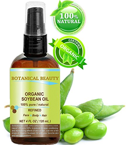 Botanical Beauty Soybean Oil, 100% Pure, Cold Pressed.. For Face, Hair and Body. 4 oz-120 ml