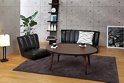 Amazon Co Jp こたつ テーブル 円形 丸 テーブル センターテーブル としての ビジュアル おしゃれ な 和風 円卓 リビングコタツ ペリオor 105 ブラウン ホーム キッチン