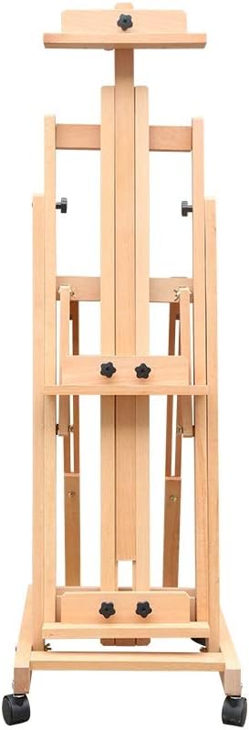 DyAn Large Easel for Art Professional XXL Studio H-Frame Easel Oiled Beech Wood with and 4 x Castor (Color : Wood)