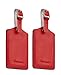 Travelambo Luggage Tags for Suitcases Faux Leather Privacy Protection 2 Pack Bag Tags Travel Accessories Essential, Classic Red