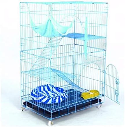 Amazon Co Jp キャットケージ 猫ケージ ネコゲージ ターコイズブルー 青 大型 ペットハウス 2段3段 折りたたみ式 室内 小動物 組み立て簡単 快適空間 ペット用品