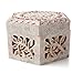 StarZebra Soapstone Hand Carved Jewelry Box (Hexagon) Fine Detail of Jaali Lattice Work from India