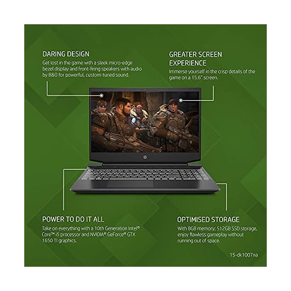 HP Pavilion Gaming 15.6" Laptop PC 15-dk1007na, Intel i5, 8GB RAM, GTX 1650Ti, 512GB SSD, FHD, Shadow Black - Image 6