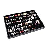 Glitterymall Black Velvet 60 Pairs Stud Earring