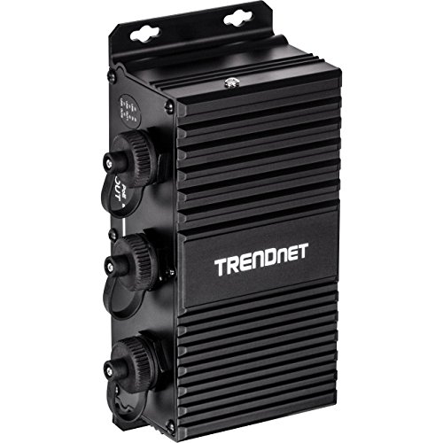 TRENDnet 2-Port Industrial Outdoor Gigabit UPoE Extender, Extends 100m- Total Distance Up to 200m (656'), Supports PoE (15.4W), PoE+(30W), UPoE(60W), IP67 Housing, TI-EU120