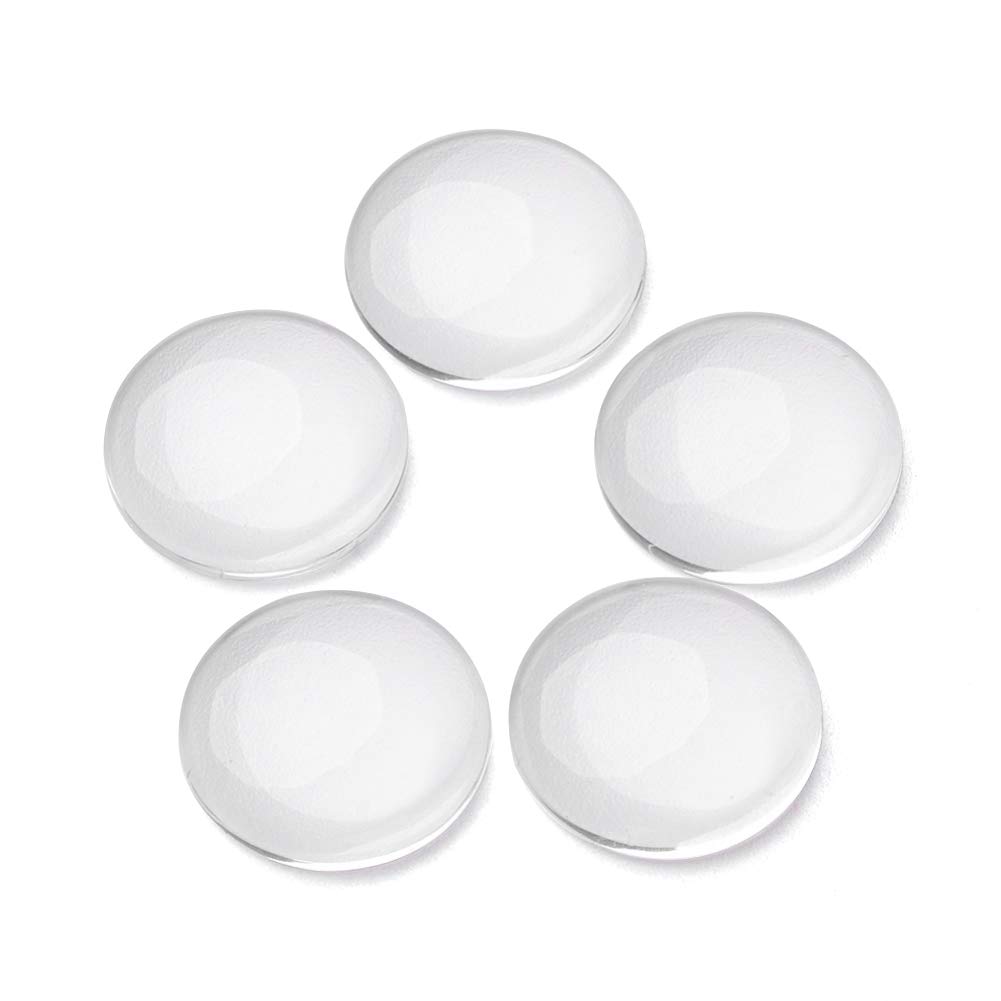 Craftdady 200Pcs Transparent Clear Glass Cabochons 15.5-16mm Flat Back Half Round Dome Tiles for Photo Pendant Jewelry Craft Making