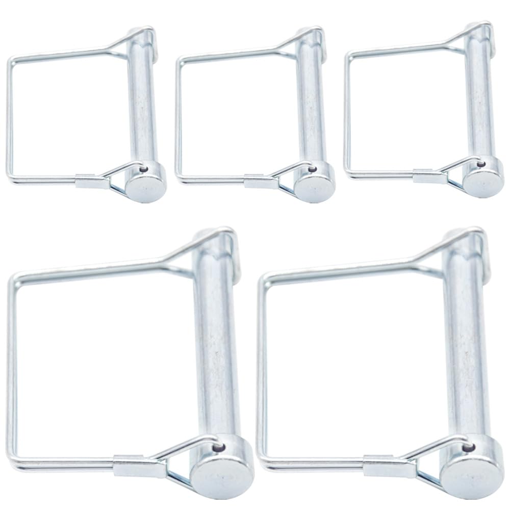 Ruidee 5 Pcs Shaft Locking Pin 10x70mm Wire Lock Pin Safety Coupler Pin Carbon Steel Square Retainer Wire Clip Hitch PTO Pin Trailers Pin for Farm Garden (FSX/10x70mm)