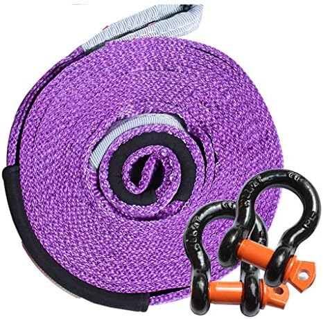 Sgmymx車牽引ロープ 2つのカラビナ付き重い牽引ロープやケーブル 牽引ロープ 牽引