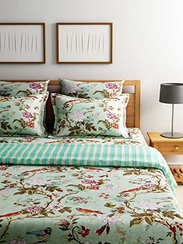 Turu Floral 5 Piece Cotton Comforter Set - Green