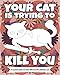 Your Cat Is Trying To Kill You A Coloring Book For People Who Fear Their Adorable Cats by Straight Outta Color