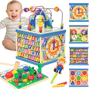 Atoylink X-Large Wooden Baby Activity Cube