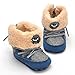 Voberry® Baby Boy Lace Up Stripe Soft Bottom Winter Snow Boots (8-12months, Blue)