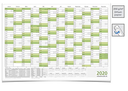 Wandkalender Jahreskalender 2020 Din A2 59 4 X 42 0 Cm Mit Ferien