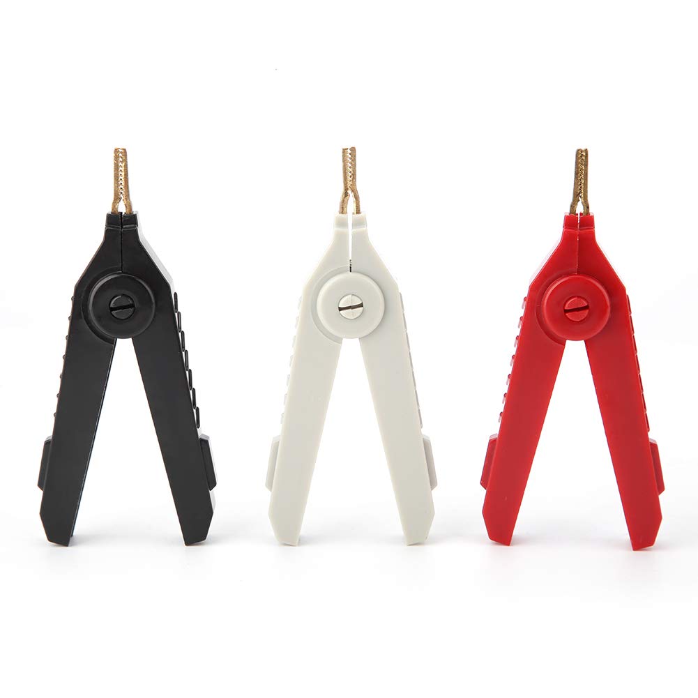 Clip, P2004 3Pcs Copper Gold Plated Alligator Clip Kelvin Test Clip 20A electrical leads Alligator ClipLeads and probes
