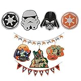 Disney Star Wars Party Supplies Halloween Decoration Kit and Confetti with Darth Vader Banner Boba Fett and Yoda Sign and Fighter Garland