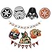 Disney Star Wars Party Supplies Halloween Decoration Kit and Confetti with Darth Vader Banner Boba Fett and Yoda Sign and Fighter Garland