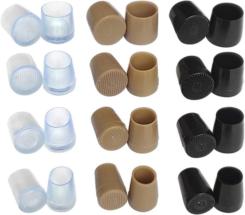 Bluecastle 12 Pairs Heel Stopper Heel Repair Caps Covers, Anti-Slip and Reduce Noise High Heel Protector for Shoes Women, XS, S, M, L 4 Sizes, Black Brown Transparent 3 Color