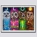 Nurkul 4 Pack 5D DIY Diamond Painting Full Drill Paint with Diamonds Owl for Home Wall Decor by Number Kits (12X16inch)