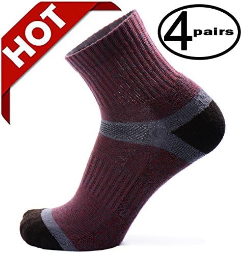 Atist Men's Stance Socks Pack of 4 For Men Youth Running Fire Red