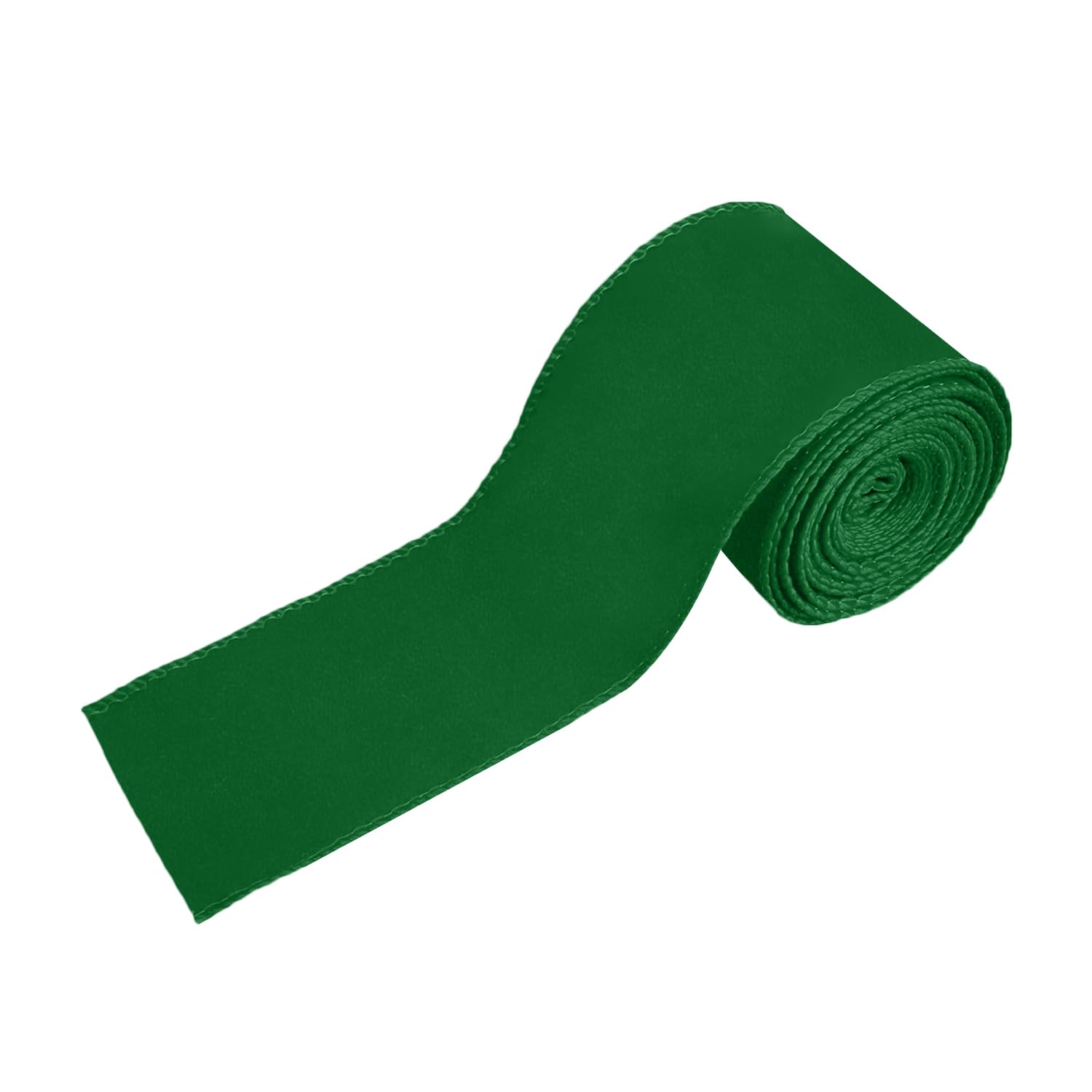 UNVOJL 6.3CM x 6M Christmas Wired Edge Velvet Ribbon Burgundy Red Christmas Velvet Fabric Ribbon (Green) — image 1