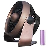 OPOLAR Battery Operated Aroma Fan to Blow Fragrant Wind, 2017 New Design - 4 Speeds Personal Desk Fan - Enhanced Airflow and Quieter Operation - Powered by USB or 2200mAh Rechargeable Battery-Brown