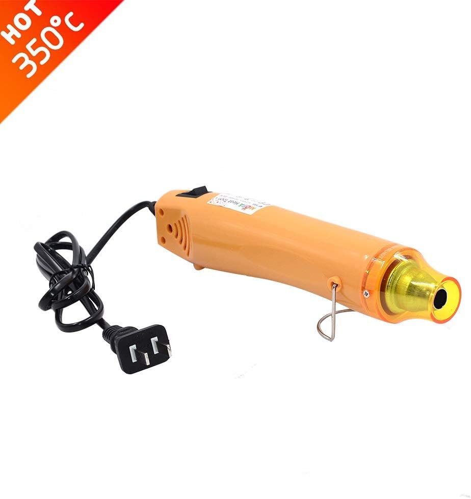 New Heat Gun,mofa Hot Air Gun Tools Shrink Gun with Stand For DIY Embossing And Drying Paint Multi-Purpose Electric Heating Nozzle 300W 110V (Yellow,Yellow)