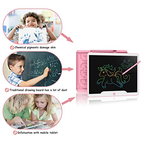 15 Inch LCD Writing Tablet, WOBEECO Electronic Drawing Tablet Kids Tablets Doodle Board Writing Pad for Kids and Adults at Home, School and Office with Lock Erase Button