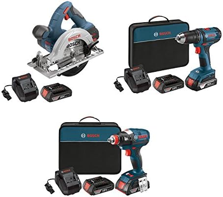 Bosch 18V Circular Saw, Drill Driver, and Impact Driver (Certified Refurbished)
