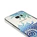Badalink Case Compatible with Samsung Galaxy S7 Edge Case Clear Colorful Case Cute Gradient Blue Totem Flowers Design Ultra Slim-Fit PC Bumper Cover & HD Screen Protector Diamond Dust Plug Stylus Pen