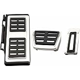 zoomto No Drill Stainless Steel Pedals Footrest Cover Accelerator Brake for VW Golf 7 GTI MK7 2014 Skoda Octavia Audi A3 S3