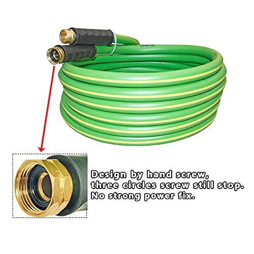 HQMPC GARDEN HOSE 5/8″IDX75′ HOSE GARDEN WATER HOSE DURABLE PVC NON KINKING HEAVY WATER HOSE WITH BRASS HOSE FITTINGS ((75 FEET) …