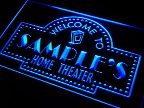 E Specialties Personalized HOME THEATER Custom LED Indoor Light Sign Decor Cafe Bar ph-tm