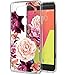 LG V20 Case, V20 Case with Flowers BAISRKE Slim Shockproof Clear Floral Pattern Soft Flexible TPU Back Cover for LG V20 [Purple Pink]