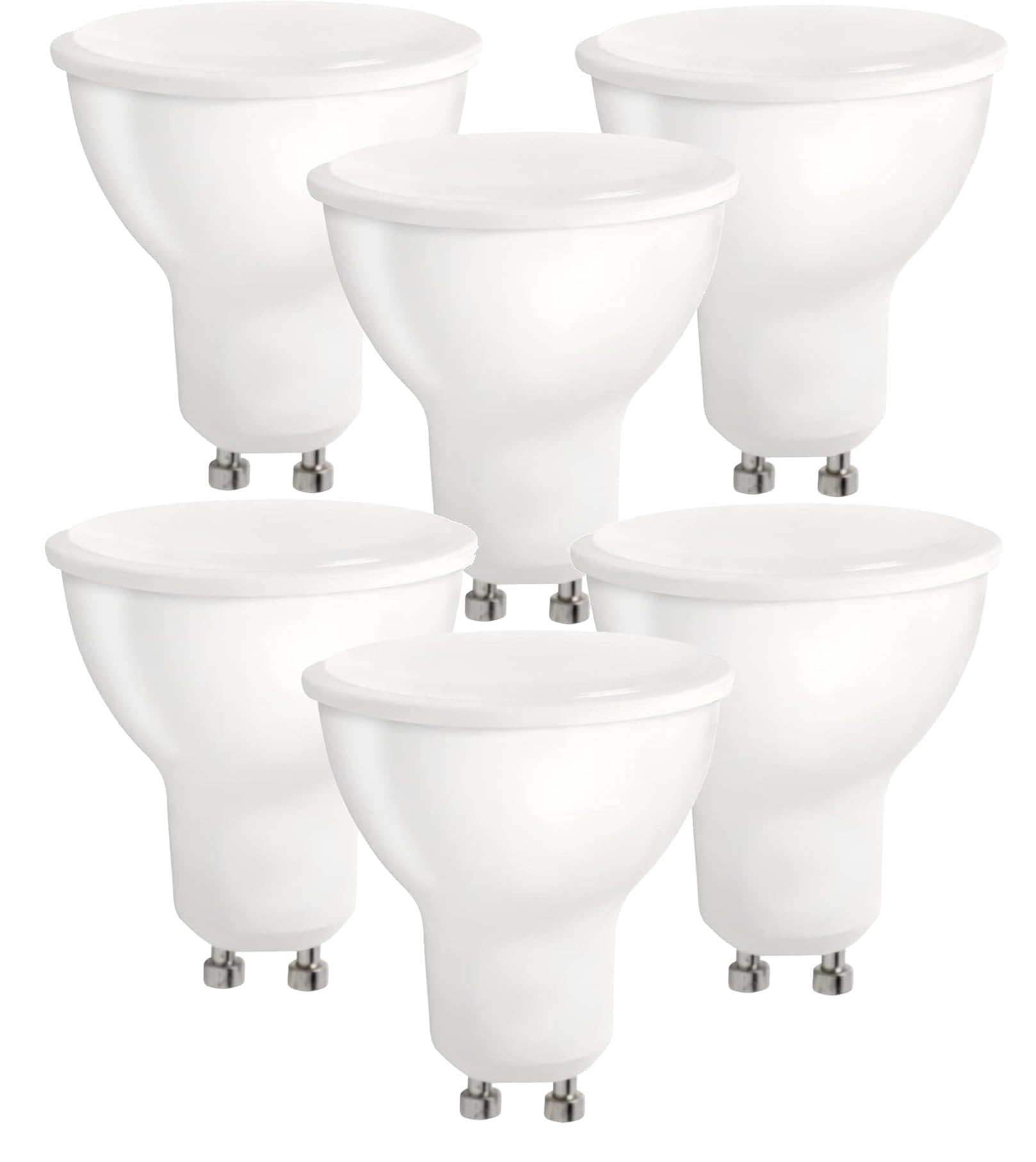 Myonis LED Spot Light Bulbs GU10, 6 Pack, Long Lasting GU10 Spot LED Lamps, 5w (50w Equivalent) Warm White, 350 lumens, Energy Saving Bulbs