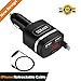 Car Charger,SDBAUX Quick Charge 4.8A/24W LCD Digital Display with 2.8 ft Retractable Cable Compatible/Replacement for Phone XS Max XR X 8 7 6 Plus 5s and 2 USB Port for All USB-Powered Devices