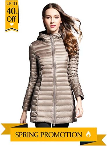 Women's Packable Down Coat Lightweight Plus Size Puffer Jacket Hooded Slim Warm Outdoor Sports Travel Parka Outerwear