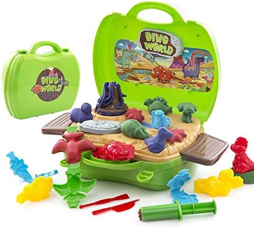 YOOMUN Kids Play Dough Dinosaur/Cinema Snack Bar/Cake Party Play Set Kid's Plasticine Colord Clay with Dough and Moulds-Best Gift For Children