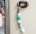 Football Baby Teething Toys with Pacifier Clip Teether, Baby Gift Set (Turquoise, Gray)