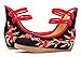 AvaCostume Chinese Plum Embroidery Rubber Sole Platform Wedge Sandals for Qipao Cheongsam, Black, 37
