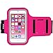 i2 Gear Running Exercise Armband Compatible with iPod Touch 6th and 5th Generation Devices with Adjustable Sport Band, Reflective Border, Touch Screen Protection and Key Holder (Hot Pink)