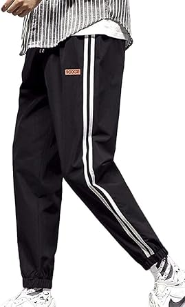 mens striped drawstring pants
