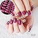 24pcs/kit Flat Candy Fake Nails Dark Purple Red Medium Nail Art Decoration Tips Carnival Colorful Press On Nails 369
