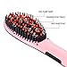 Hair Straightener Brush Anti Static Ceramic Heating Detangling Hair Brush Faster Straightening Styling Tools Hair Straightening Iron Pink Color