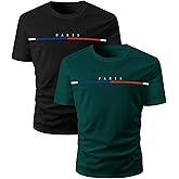 SOLY HUX Men's Letter Graphic Tee Tops Classic Short Sleeve Crew Neck T-Shirts 2 Piece