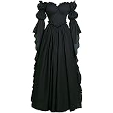 Vibsion Medieval Renaissance Costume Dress Regency Dresses for Women Victorian