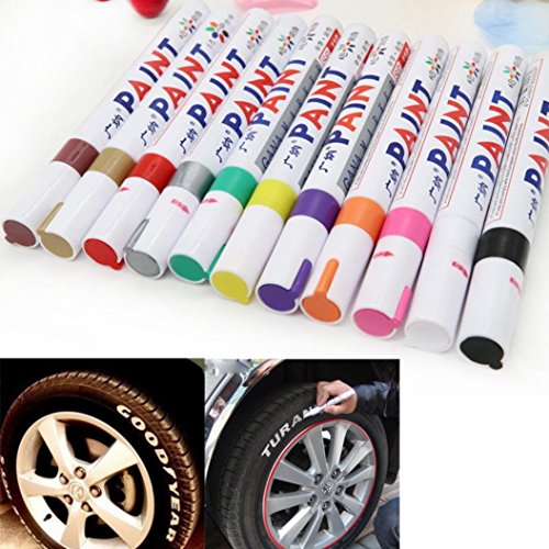Paint Pen For Car Tires, Permanent and Waterproof Paint Marker Pen, Metal Acces, Tyre Tire, Tread Rubber, Rock Painting, Extra Bright (H) - Thumbnail 3