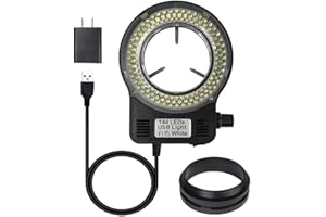 144 64 LED Ring Light Illuminator for Stereo Microscope, Adjustable Ring Light Lamp for Industry Monocular Binocular Trinocul